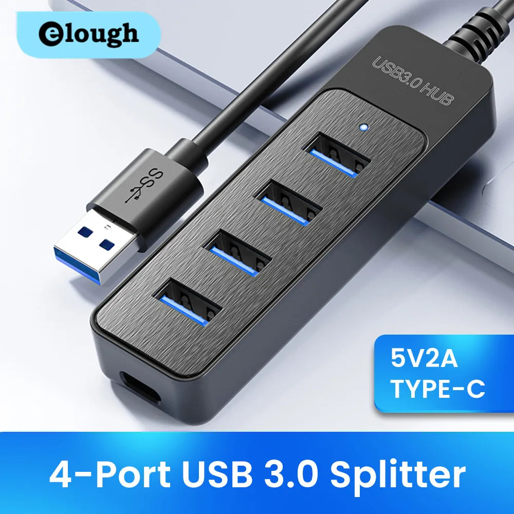4 Ports USB HUB 3.0 High Speed Multi USB 3.0 Splitter Type C USB 2.0 Expander Power Adapter for PC Computer
