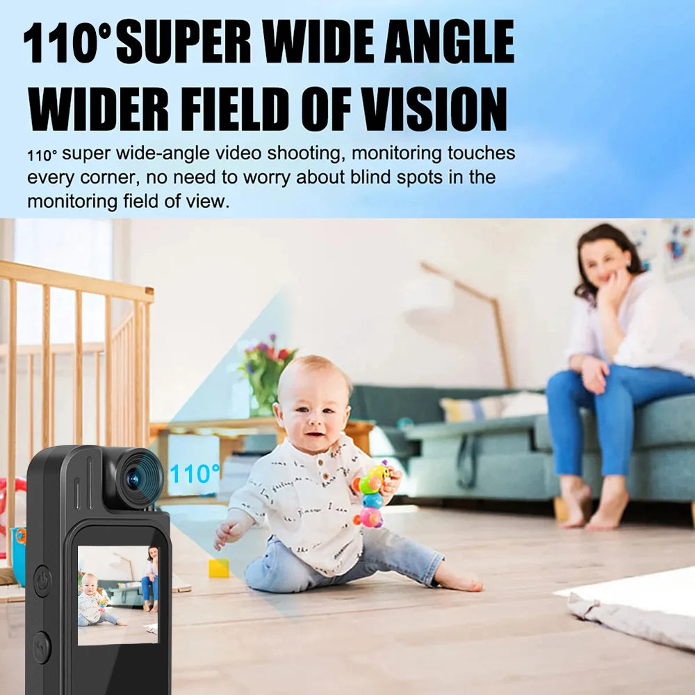 128G 1080P Mini Camera Portable Video Recorder Worn Police Body Cam HD Infrared Night Vision Sports DV Camera 180 Rotatable Len
