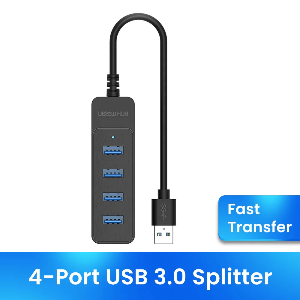 4 Ports USB HUB 3.0 High Speed Multi USB 3.0 Splitter Type C USB 2.0 Expander Power Adapter for PC Computer