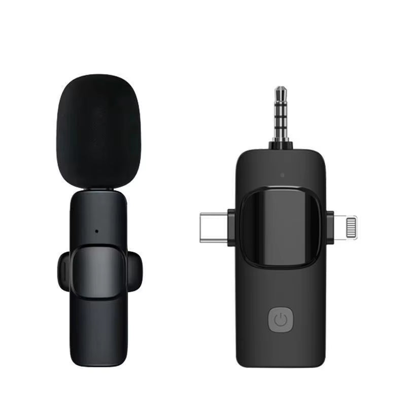 3In1 Wireless Microphone for Iphone Android Cameras Wireless Microphone for Interviews Vlog Noise Cancelling Lavalier Microphone