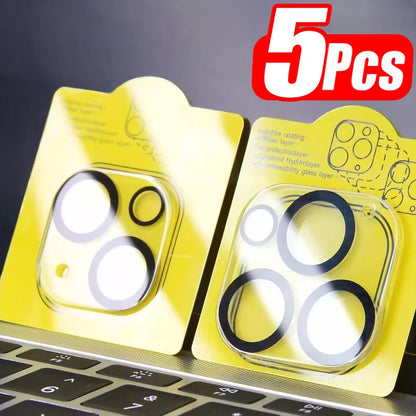 1-5Pcs Tempered Glass for Iphone 16 15 14 13 Pro Max plus Mini Camera Lens Protector Black Circle Protective Lens Film Cover